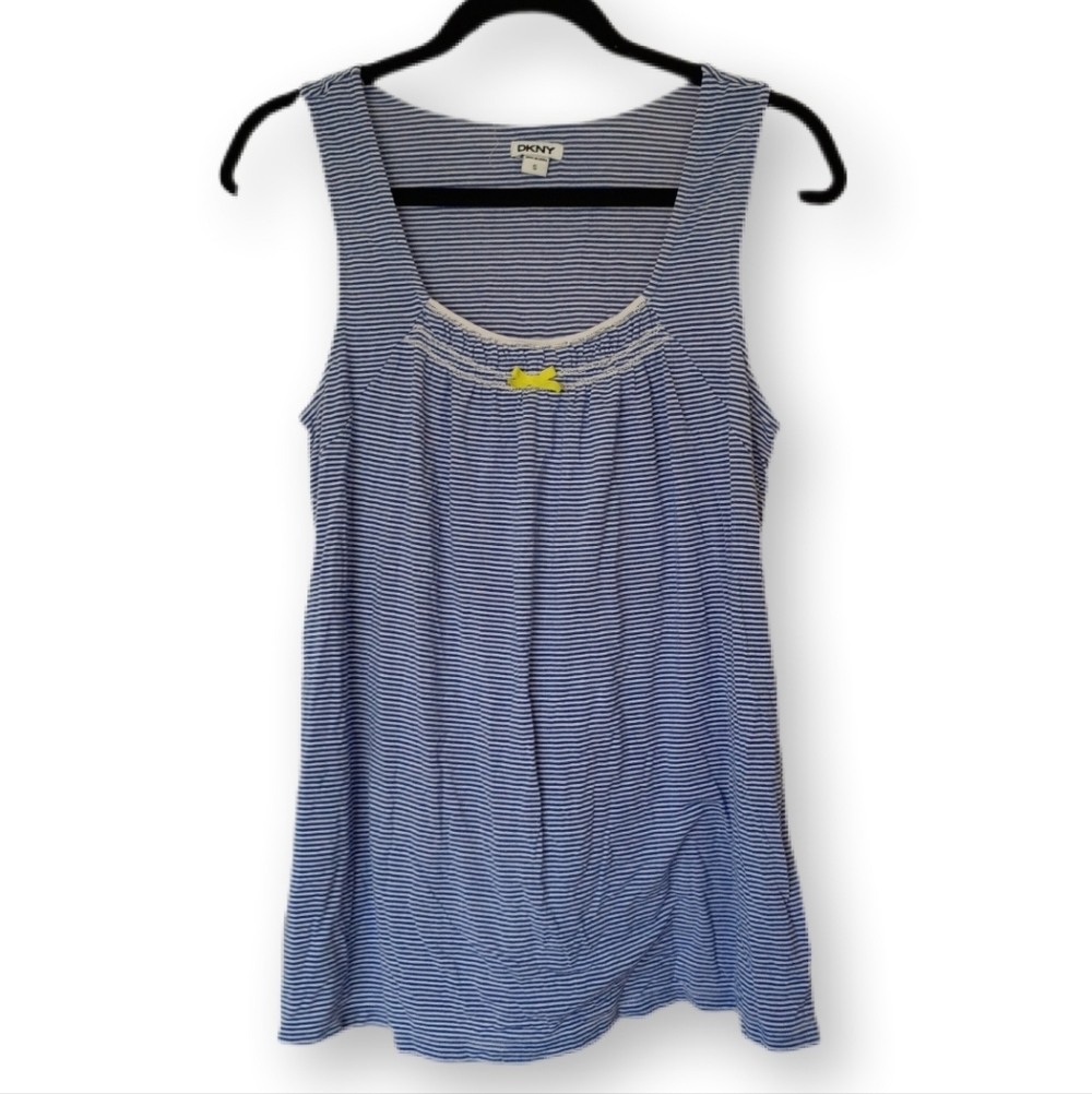 Blue Striped Women's Top DKNY bow S